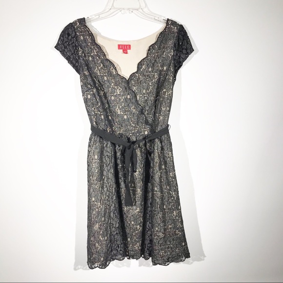 Elle Dresses & Skirts - Elle | Black Lace Wrap Dress Size 4